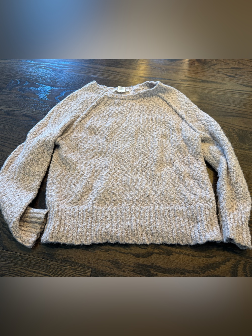 Yet Again Textured Crewneck Sweater in Blush